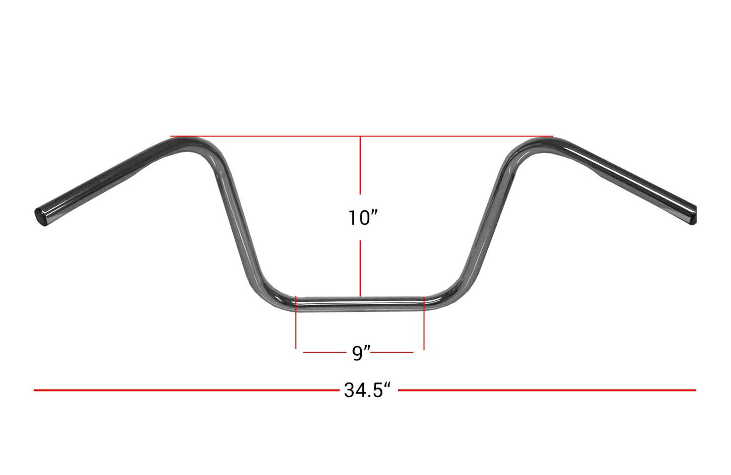 Handlebar 1'' Chrome 10'' Rise With Dimples