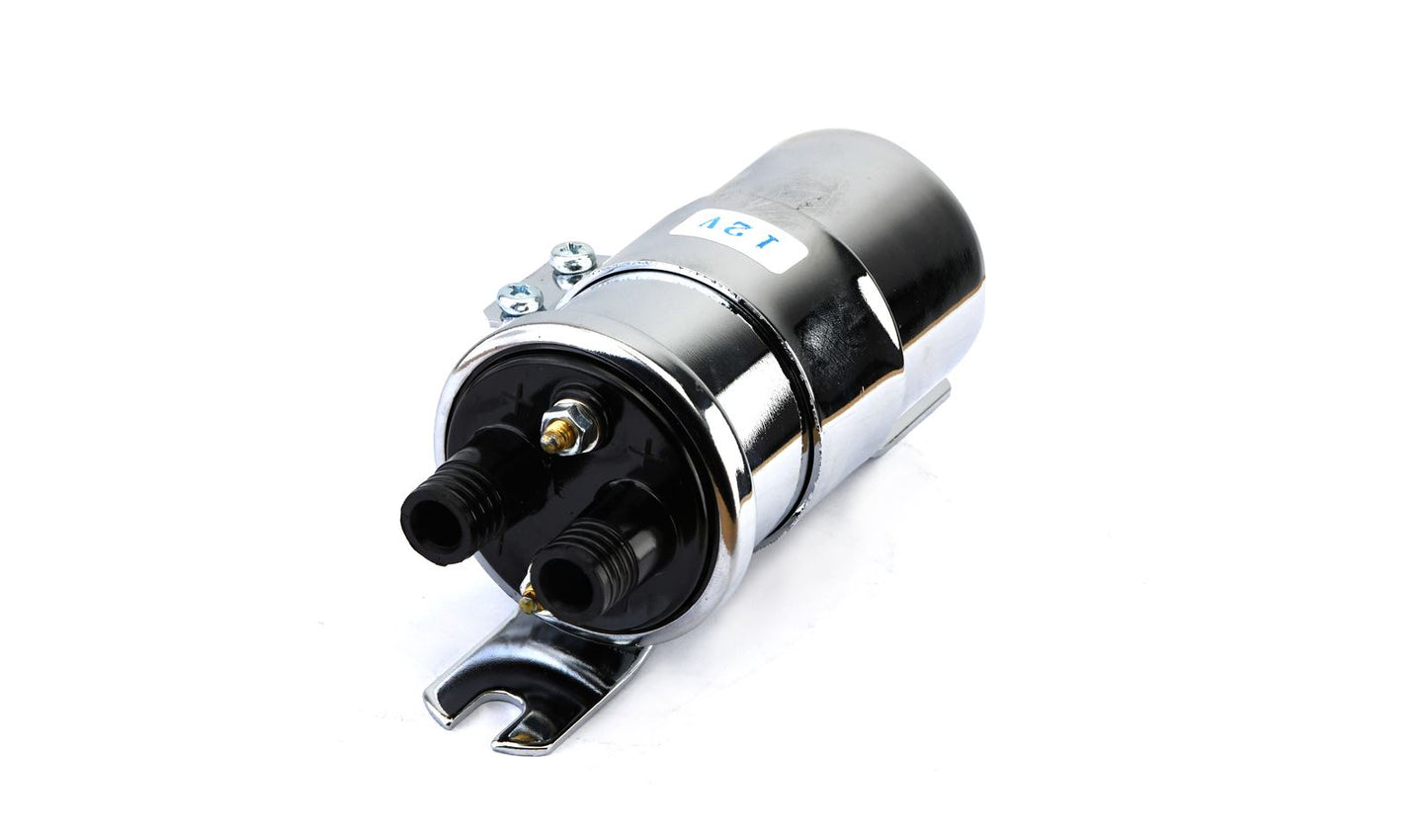 Ignition Coil 12v Points Chrome Twin Lead 2 Poles (P: 3.80Oh, S: 10.75KOh)