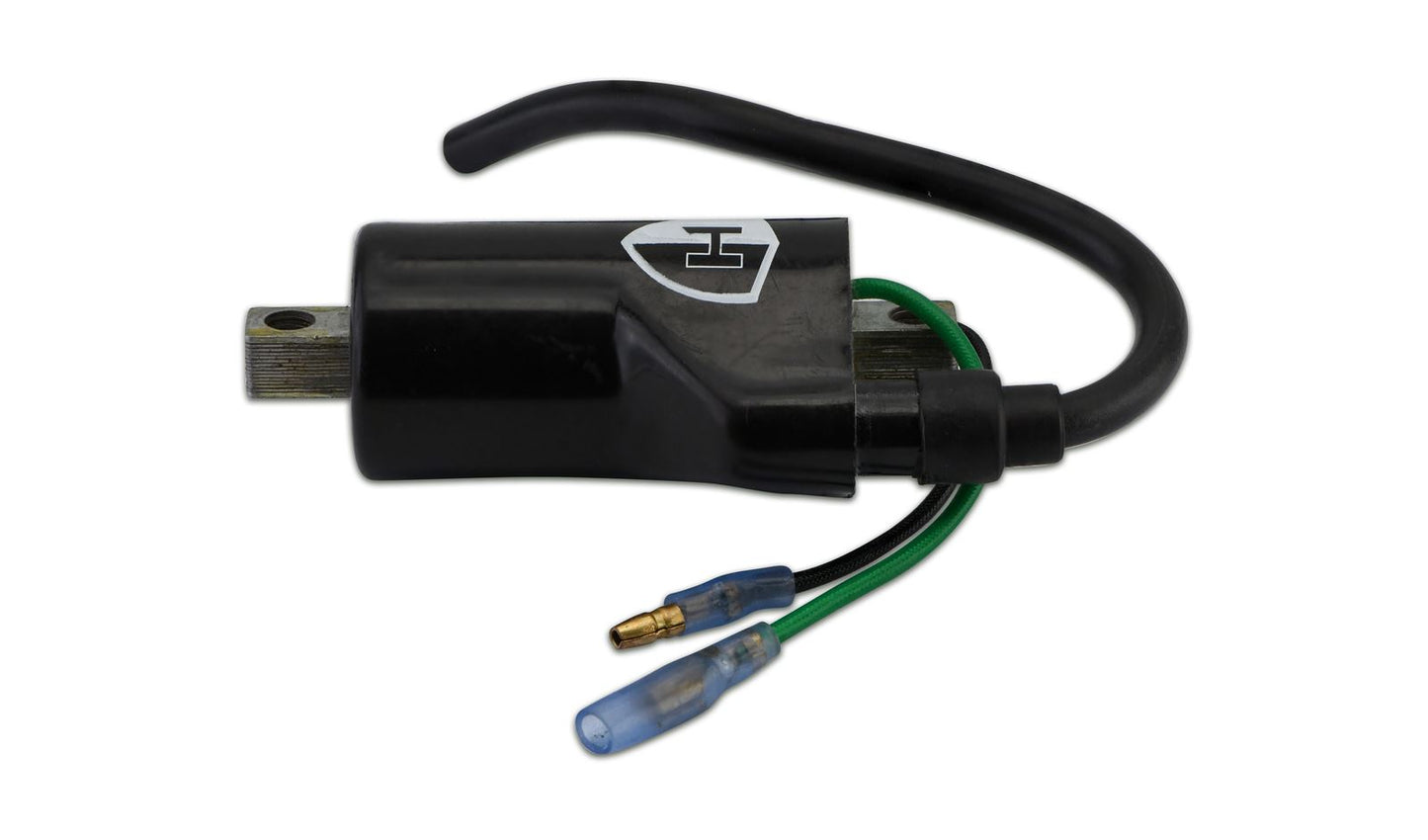 Ignition Coil 12v CDI Single Lead 2 Wire Bullets (80mm Centres) (P:5.16Oh, S: 13.20KOh)
