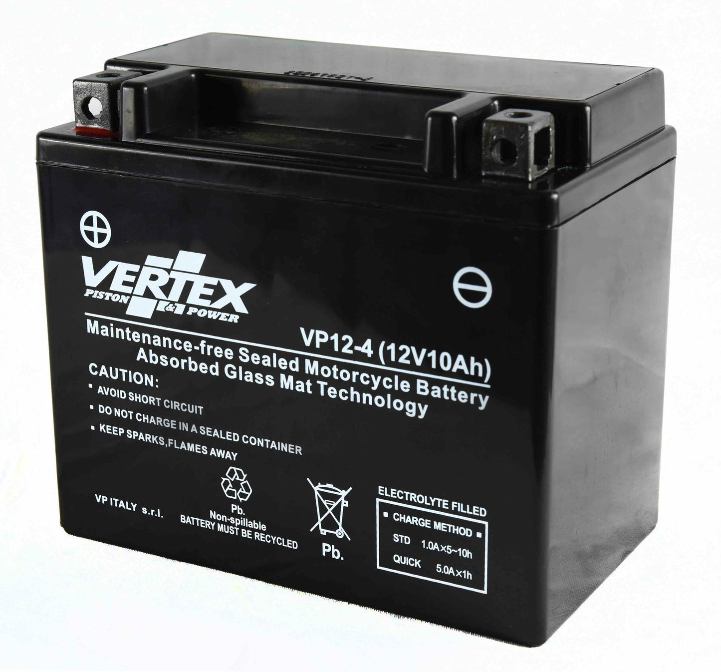 Vertex VP12-4 Battery replaces CTX12-BS (L:150 mm x W:87 mm x H:130 mm)