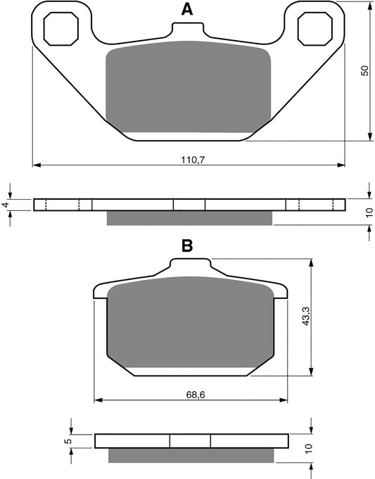 Goldfren Brake Pads S33-037, VD426, FA85, FDB339, R, SBS557