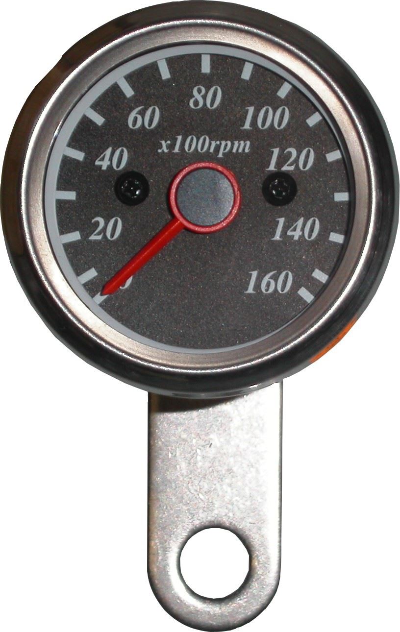 Tacho 48mm 1:7 Black face with Stainless Body