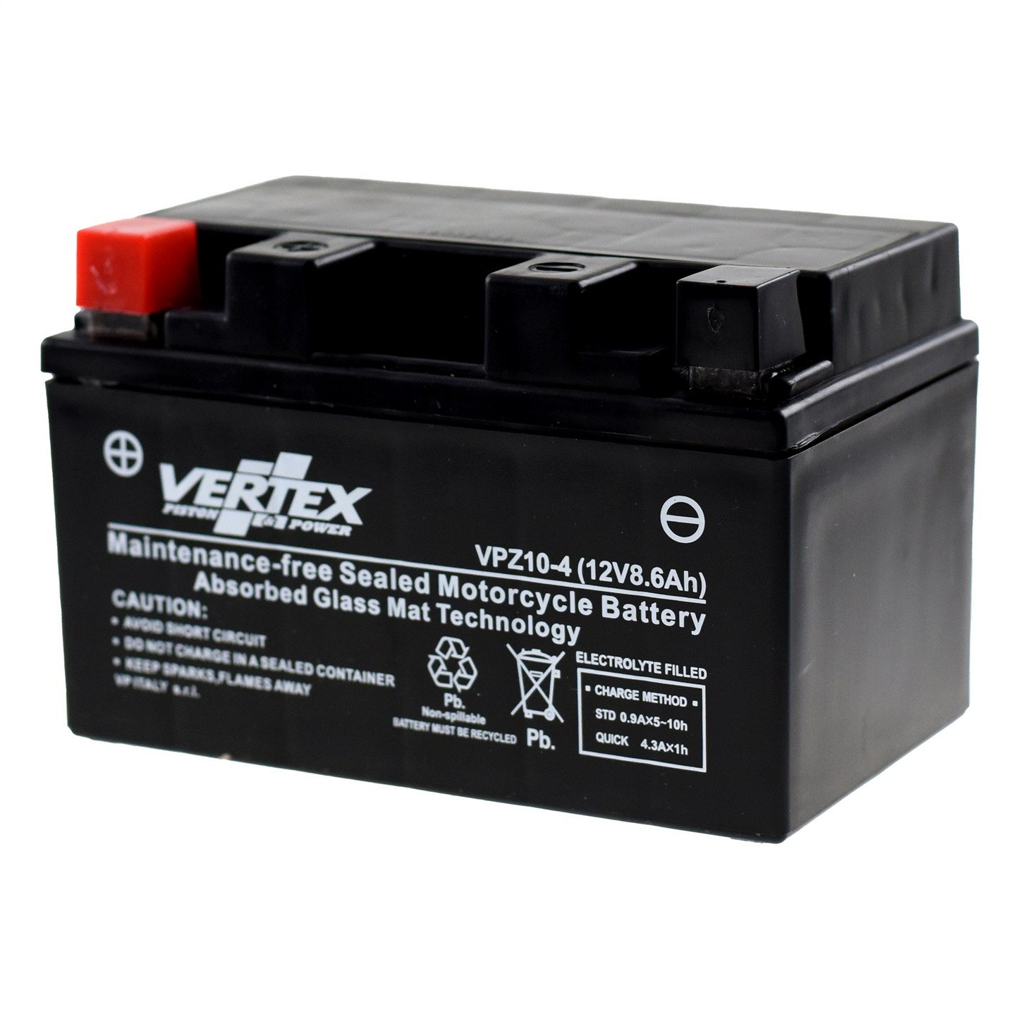 Vertex VPZ10-4 Battery replaces CTZ10-S (L:150 mm x W:86 mm x H:160 mm)