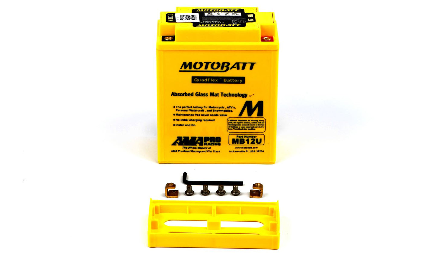 Motobatt Battery MB12U 12v 14.8Ah (20Hr) CCA:170A YB12AA, YB12ALA2 L:134mm x H:161mm x W:80mm