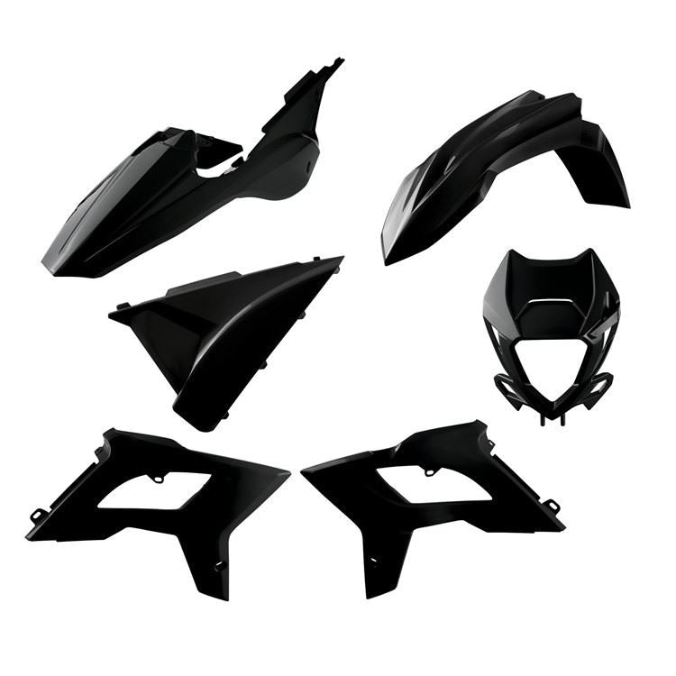 POLISPORT PLASTIC KIT BETA RR 125-480 2T+4T 2018-2019, 2022 BLACK RESTYLING KIT