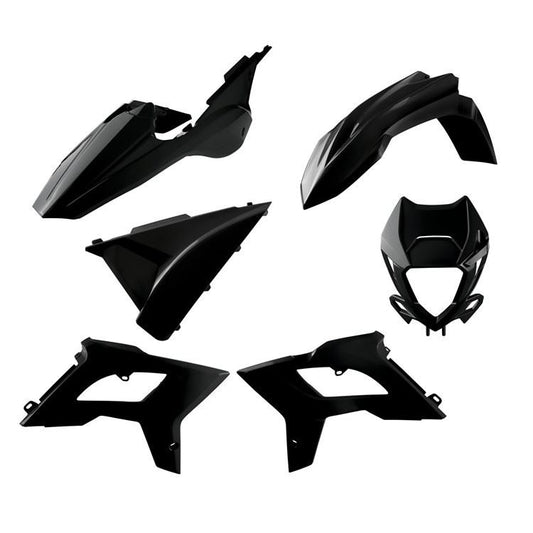 POLISPORT PLASTIC KIT BETA RR 125-480 2T+4T 2018-2019, 2022 BLACK RESTYLING KIT