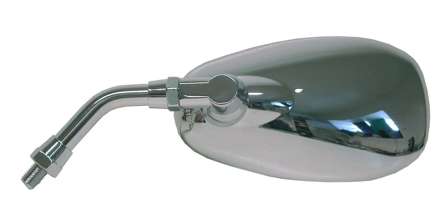 Mirror 10mm Chrome Teardrop Left or Right Short
