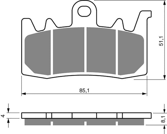 Goldfren Brake Pads AD328, FA630 as fittedto Ducati Hypermotard 821cc 13