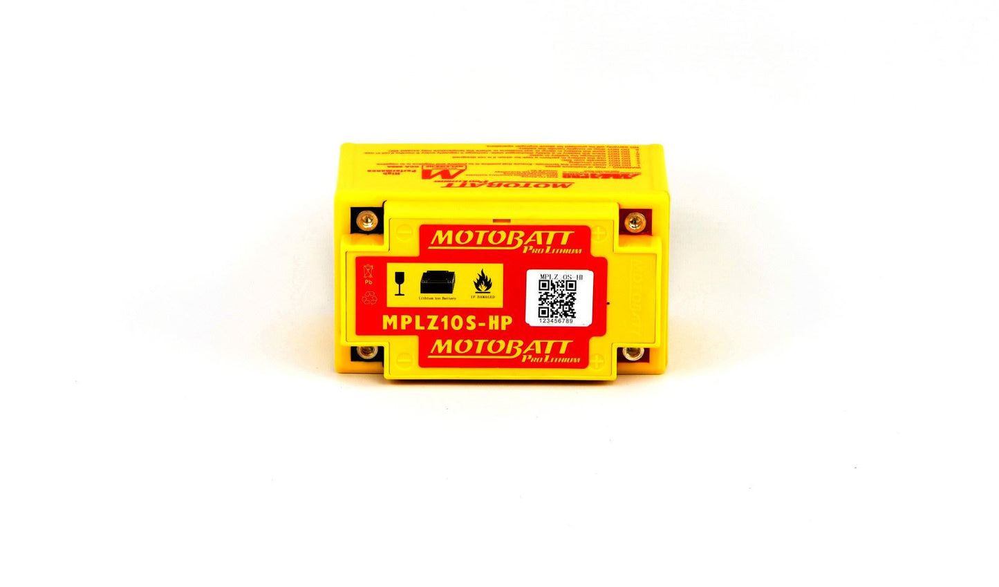Motobatt Pro Lithium Battery MLTZ10S-HP 12v 6AH CA:420A Wh:76.8 YTX7A-BS, YTZ10S, YTR9-BS, YTX9-BS, YT12A-BS L:151mm x H:95mm x W:87mm (Also Includes 10mm Bottom Spacer)