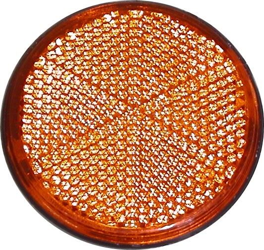 Reflector Orange Round Stick-on Black Rim OD 60mm