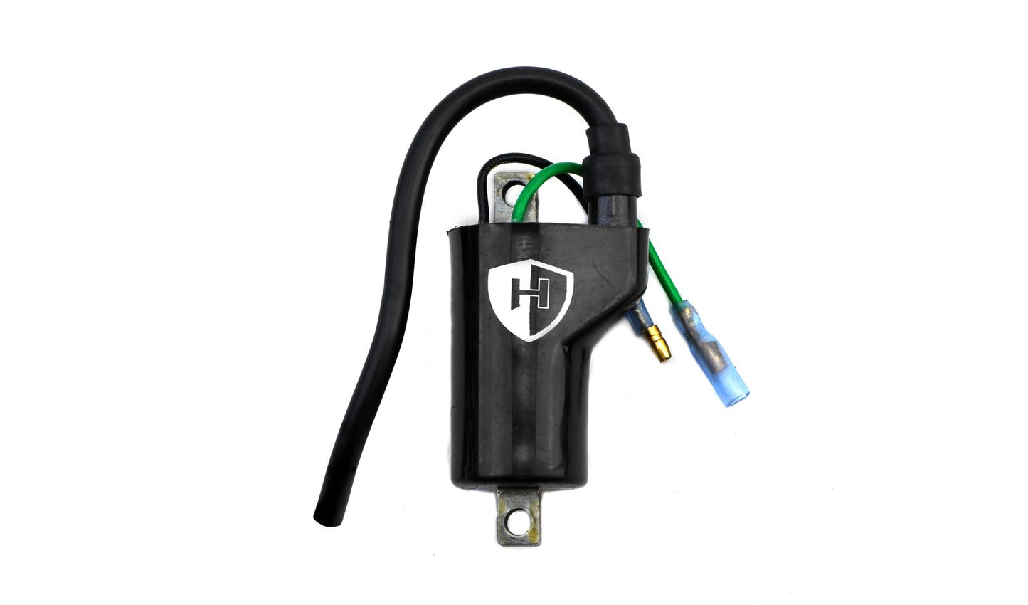 Ignition Coil 12v CDI Single Lead 2 Wire Bullets (80mm Centres) (P:5.16Oh, S: 13.20KOh)