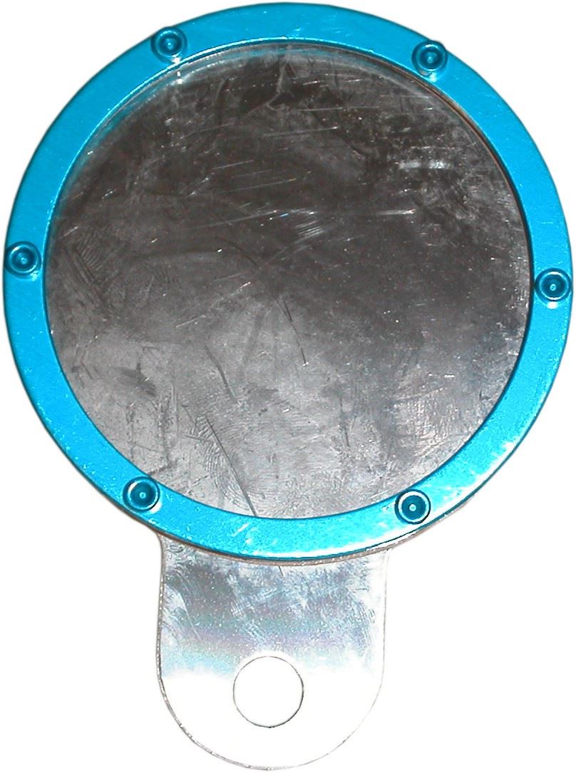 Tax Disc Holder Round Blue Rim 6 Studs Silver Backing
