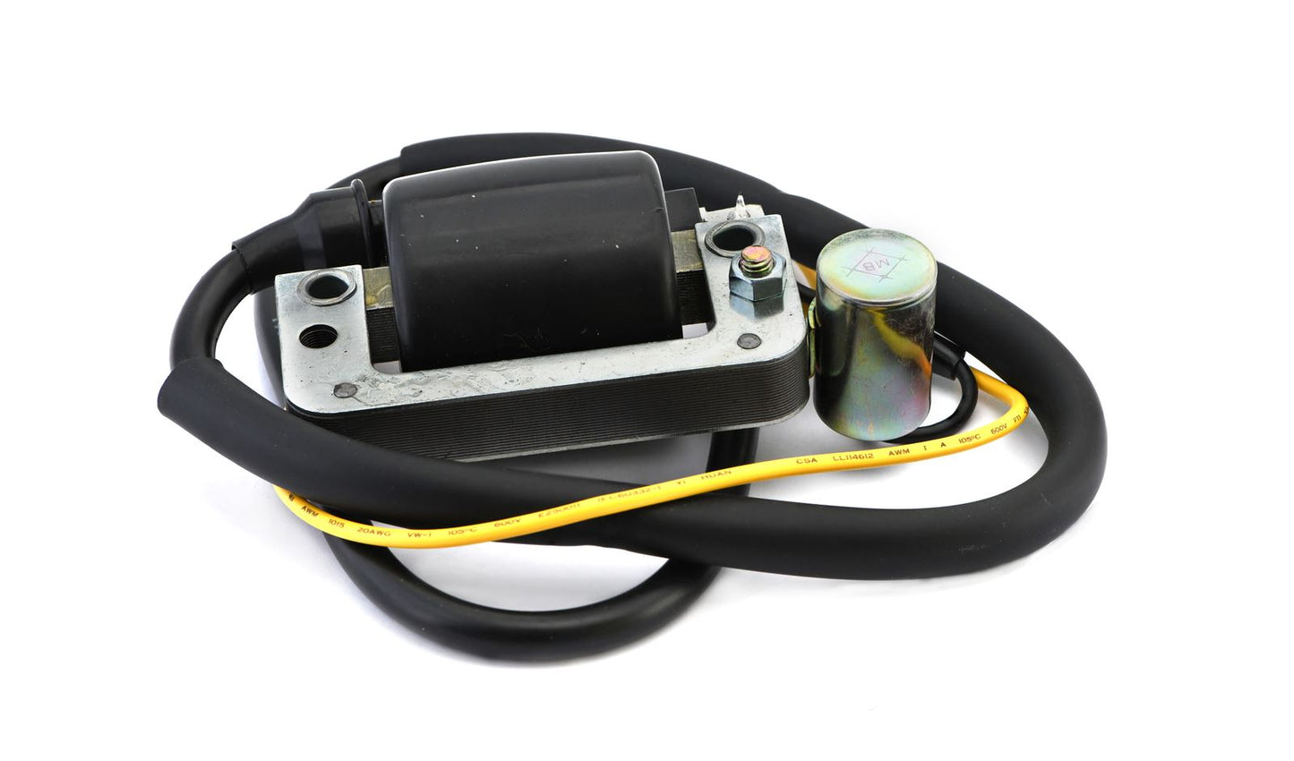 Ignition Coil 12v AC With Condensor Single Wire (60mm Centres)