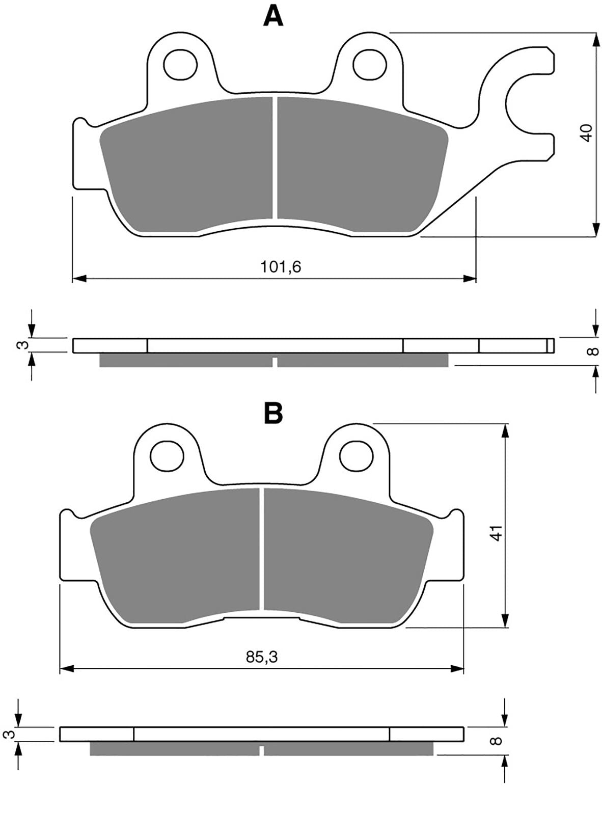 Goldfren AD285 as fitted      to Honda CBF150/250 Front