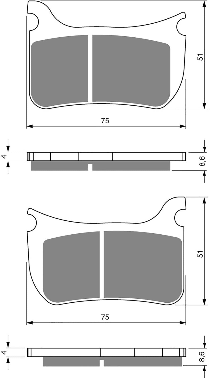 Goldfren AD276 as fitted to Beringer 4 Piston Caliper