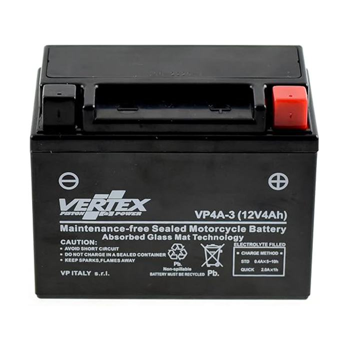 Vertex VP4A-3 Battery Replaces CB4L-B (L:120 mm x W:70 mm x H:93 mm)
