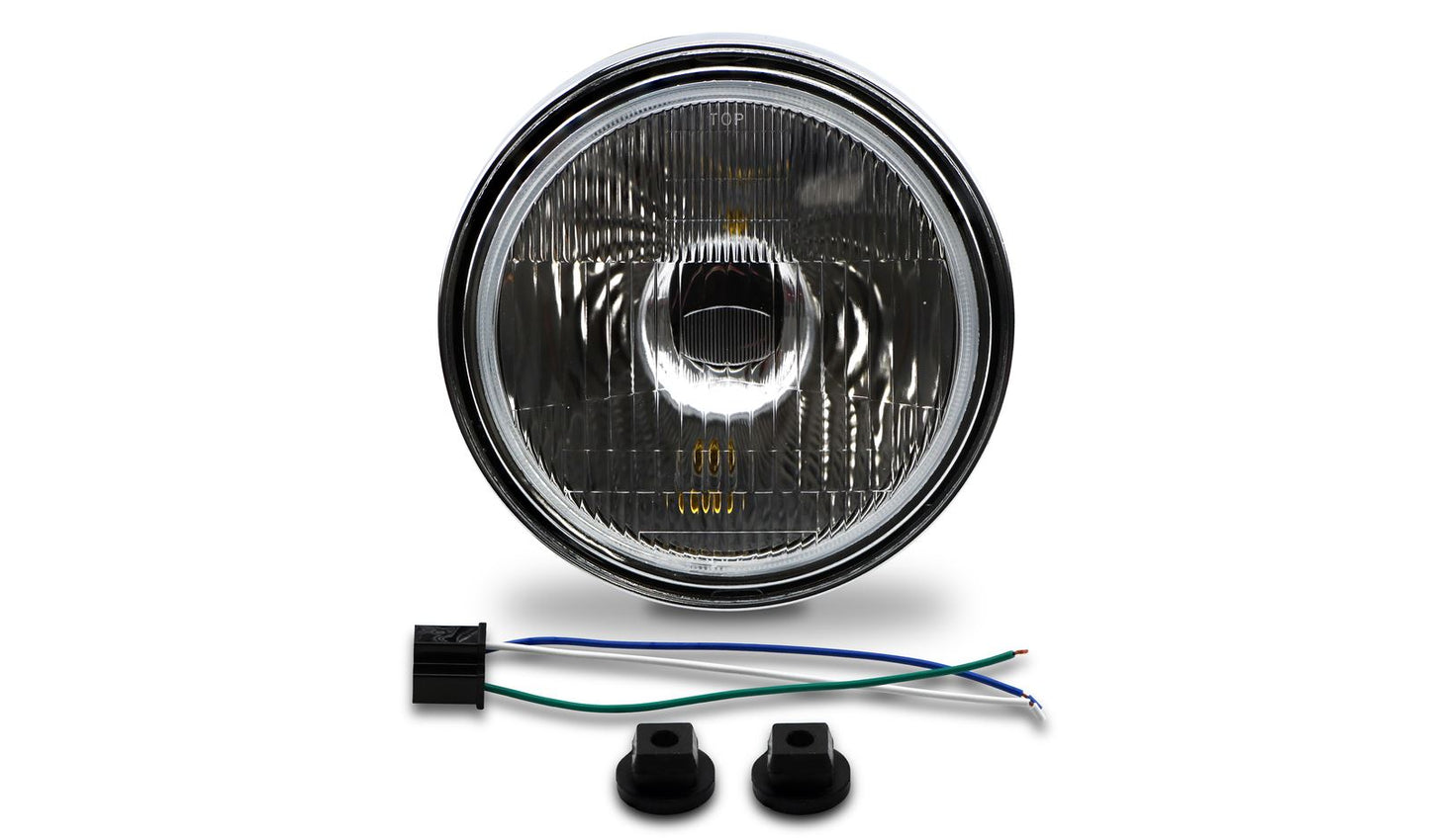 Headlight Round Complete Yamaha RD250,RD350LC 8'' (Not E-Marked) (No Main Bulb)