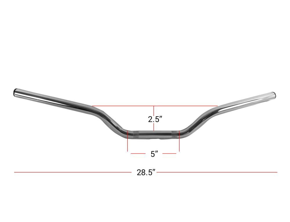 Handlebar 7/8" 22mm Chrome 2.50" Rise as fitted Honda CB550F 75-76