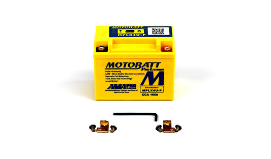 Motobatt Lithium Battery MLX4U-P 12v 2.2AH CCA:45A YTX4L-BS, YT4L-BS, YTZ5S-BS, YB4L-A, YB4L-B L:114mm x H:87mm x W:70mm (Also Has 20mm Spacer)