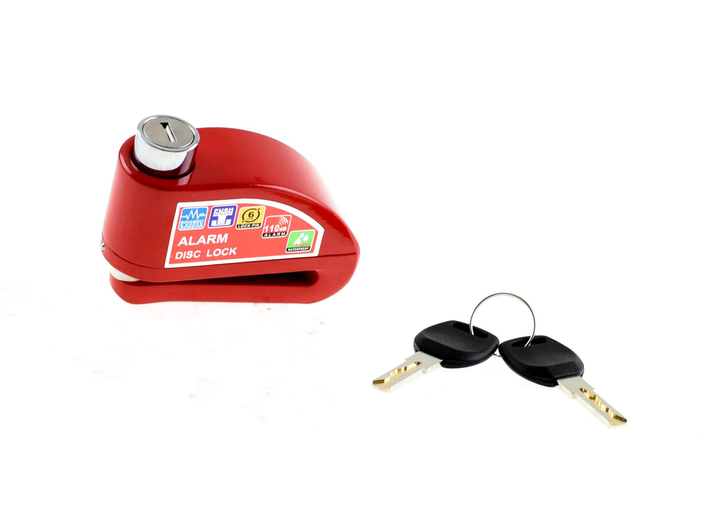 Disc Lock with 110db Alarm Red
