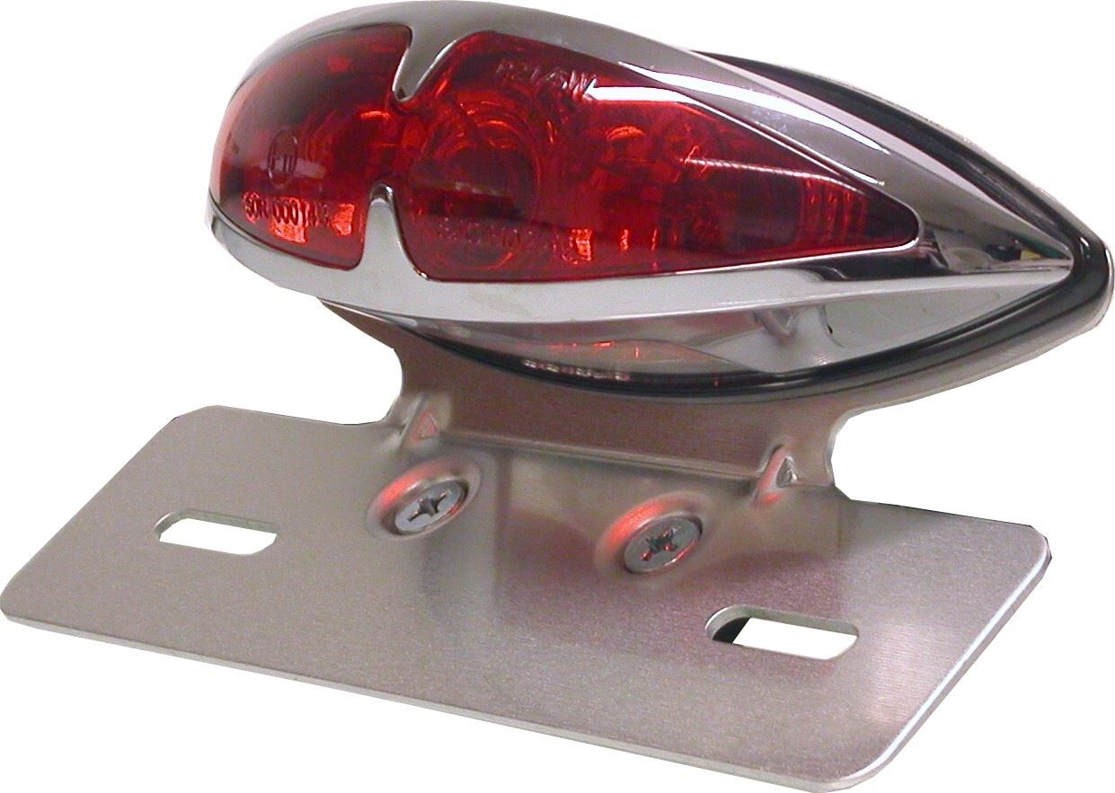 Complete Taillight Tech Glide, Bracket with red lens & bulbs