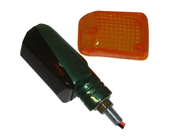 Complete Indicator Mini Green Aluminium Short with Amber & Smoked Lens