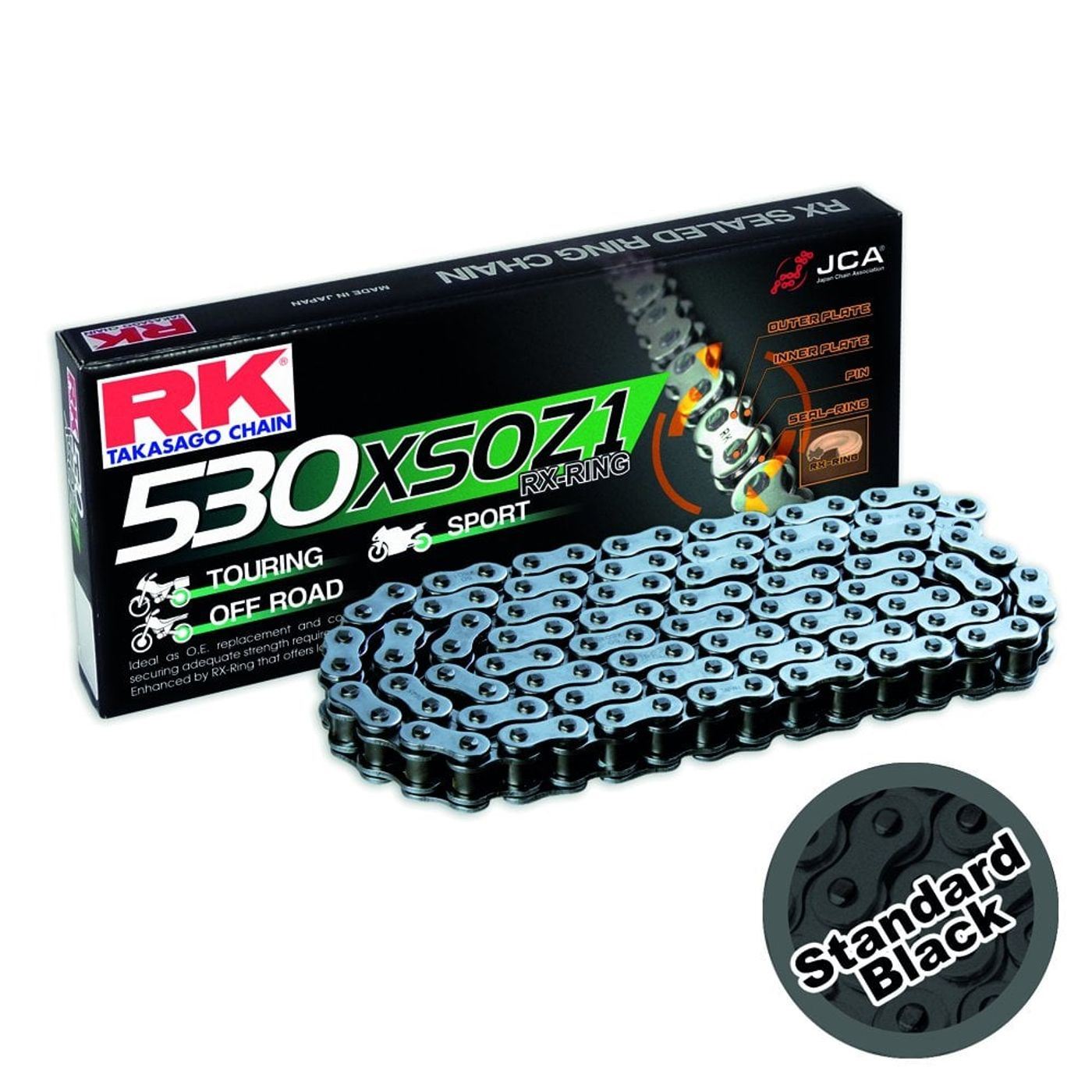 RK Chain Heavy Duty RX-Ring Black XSOZ1 530-126L (40.0KN)