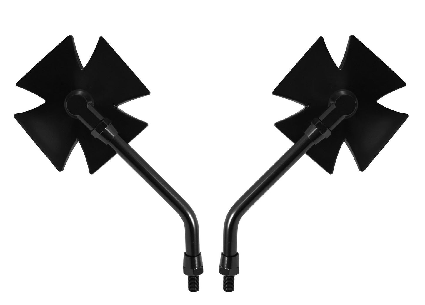 Mirrors 10mm Maltese Cross Black Left or Right (Pair)