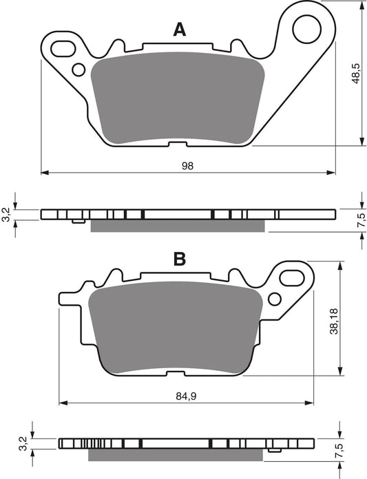 Goldfren Brake Pads AD380,FA694 Yamaha N-Max 125 15-17