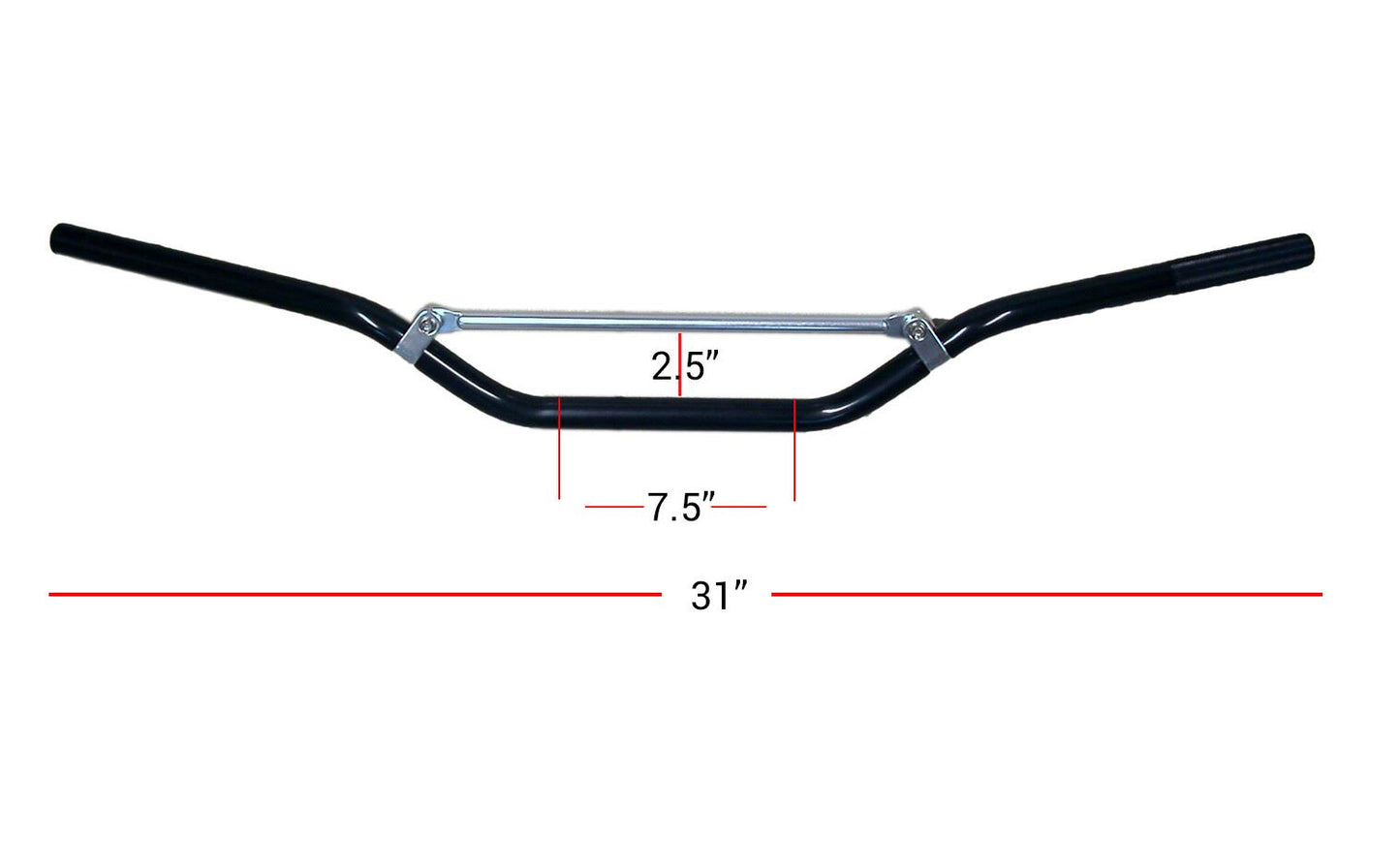 Handlebar 7/8"Aluminium Black 2.50"rise with brace