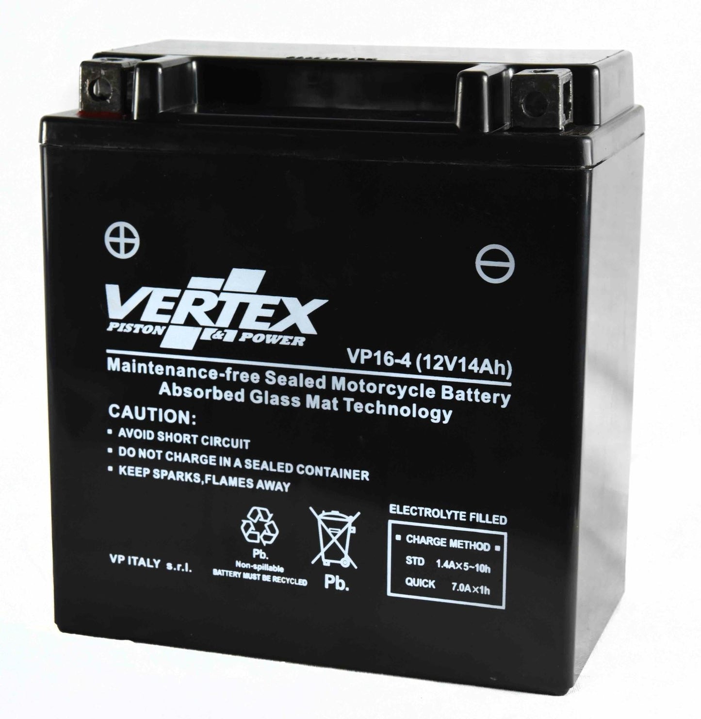 Vertex VP16-4 Battery replaces CTX16-BS (L:151 mm x W:87 mm x H:163 mm)