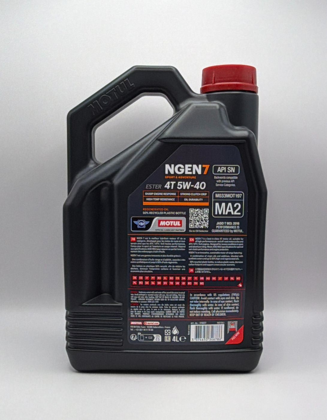 Motul NGEN 7 5w40 4T Next Generation High Performance Sustainable Ester Base Synthetic Blend (Upto 50% High Grade Regenerated Oils) API SP, JASO MA2 (2023) (4)