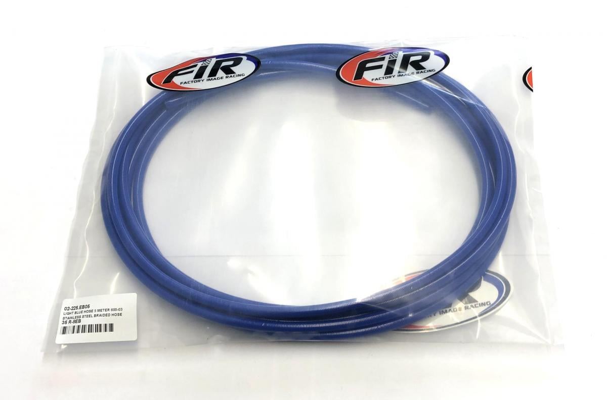 LIGHT BLUE HOSE 5 METER, STAINLESS STEEL BRAIDED HOSE, 600-03EB/PTFE/PVC COVERED