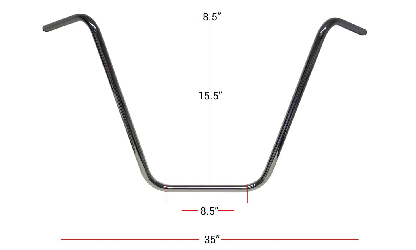 Handlebar 7/8'' Chrome 16'' Rise Wide Bottom