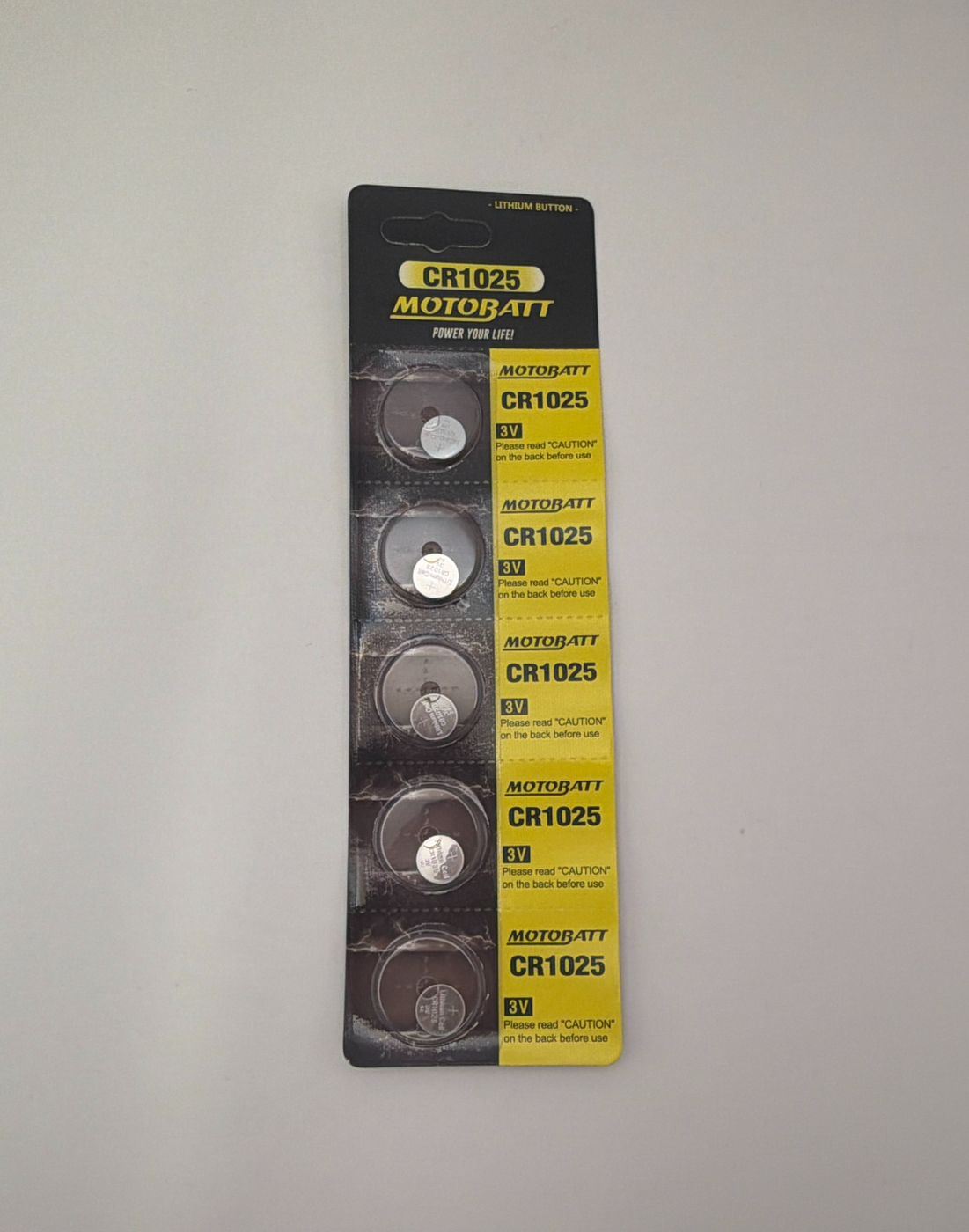 Motobatt CR1025 3.0v 40mAH Lithium Button Cell Batteries
