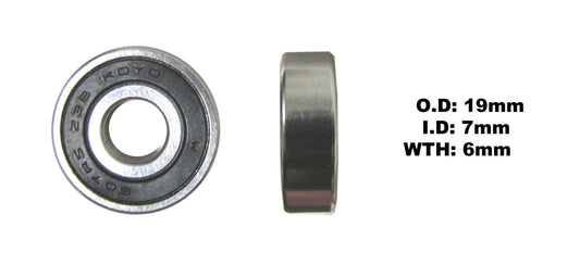 Bearing Koyo 607DDU(I.D 7mm x O.D 19mm x W 6mm)