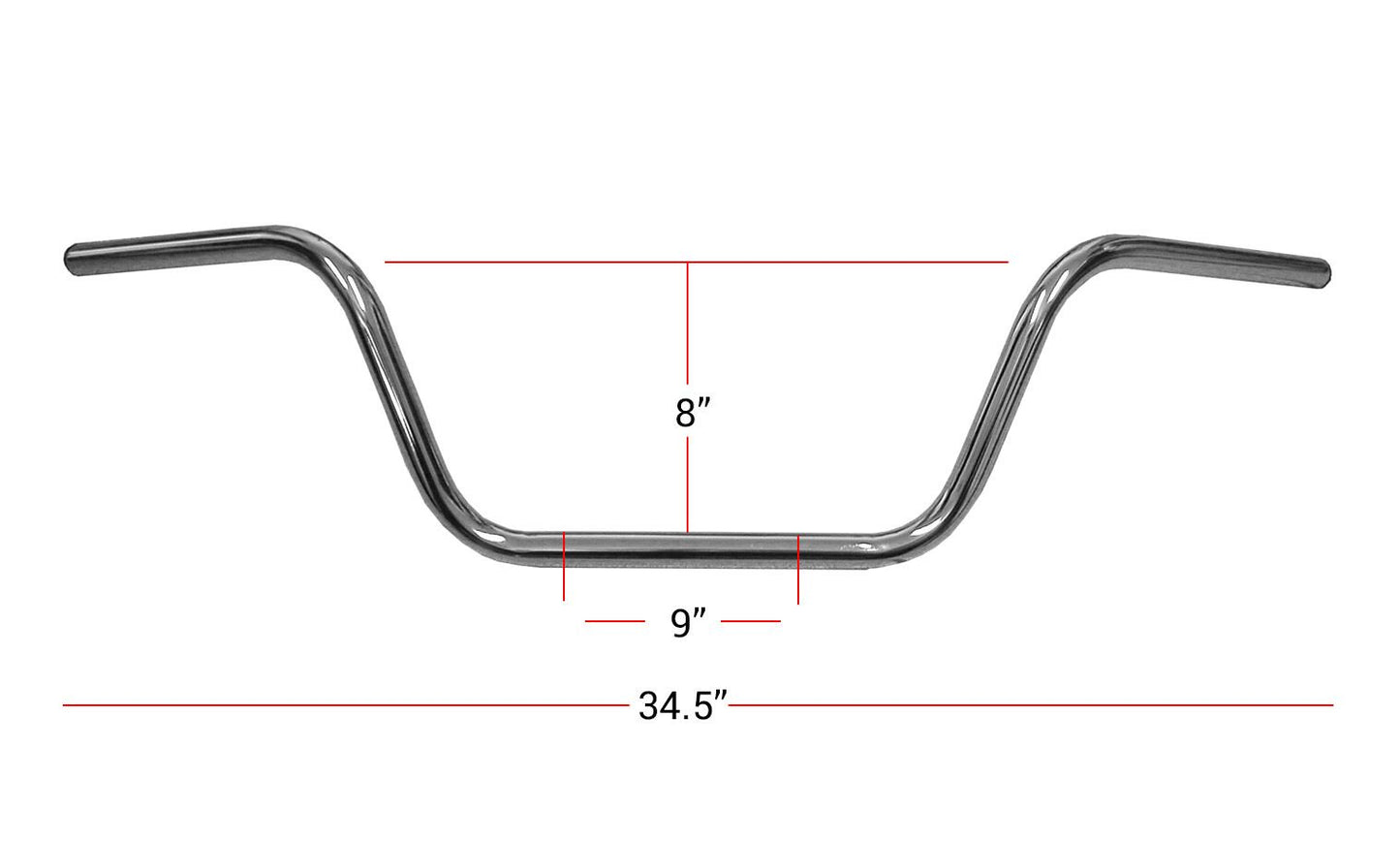 Handlebar 7/8'' Chrome Western 8'' Rise