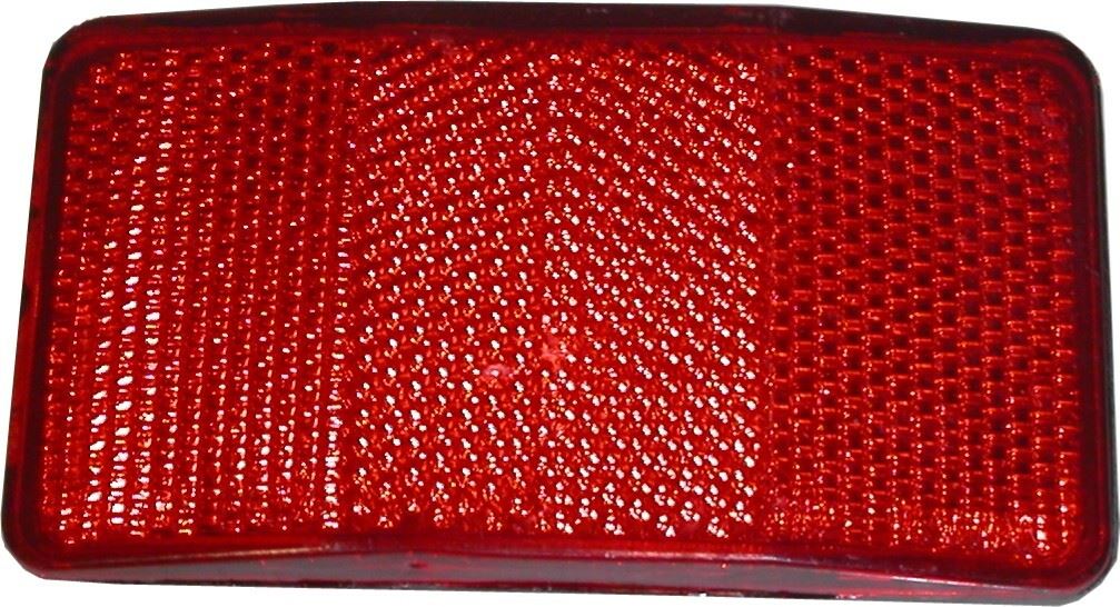Reflector Red Rectangle Bolt-on Black Rim 90mm x 50mm