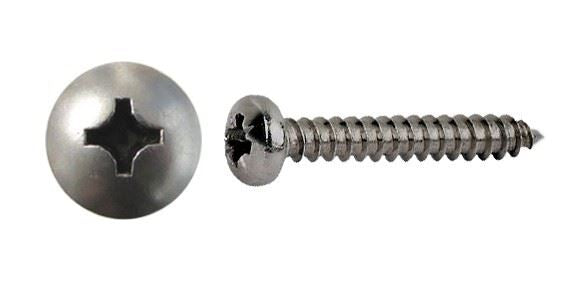 Screws Pan Head Self Taper Lare Head S/less Steel 4mm x 20m (Per 20)