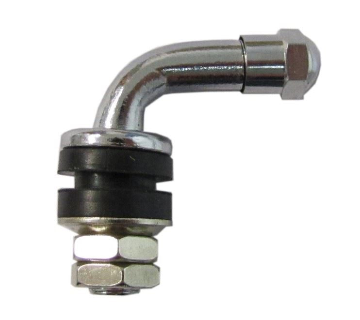 Tubeless Valve 8mm with 90' Bend chrome locking nuts inside (Per 5)
