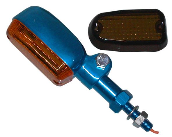 Complete Indicator Medium Aluminium Blue Long with Amber/Smoked Lens
