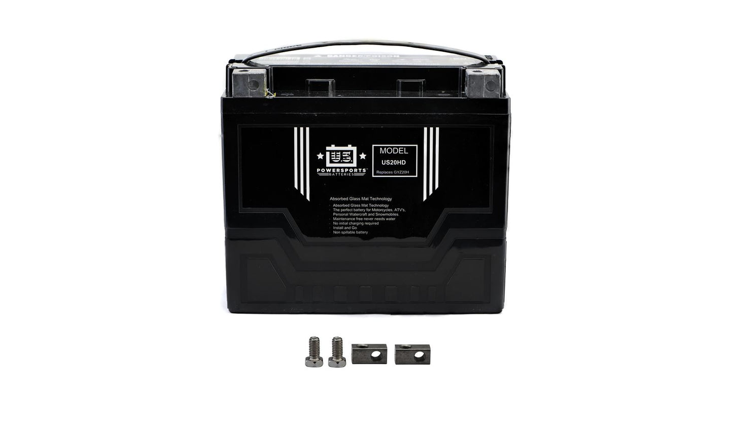MTX Power/ US Powersports Battery XT20H/ US20HD Sealed 12v 20.0AH CCA:305A L:175mm H:154mm W:87mm CTX20-BS, GYZ20H, CTX20H-BS,  CTX20H