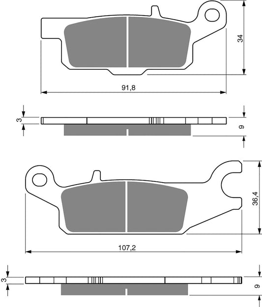 Goldfren Brake Pads S33-255, FA445, VD279, SBS852, FDB2233