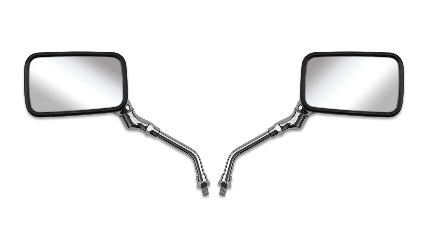 Mirrors Left & Right 10mm Chrome Rectangle Yamaha Thread
