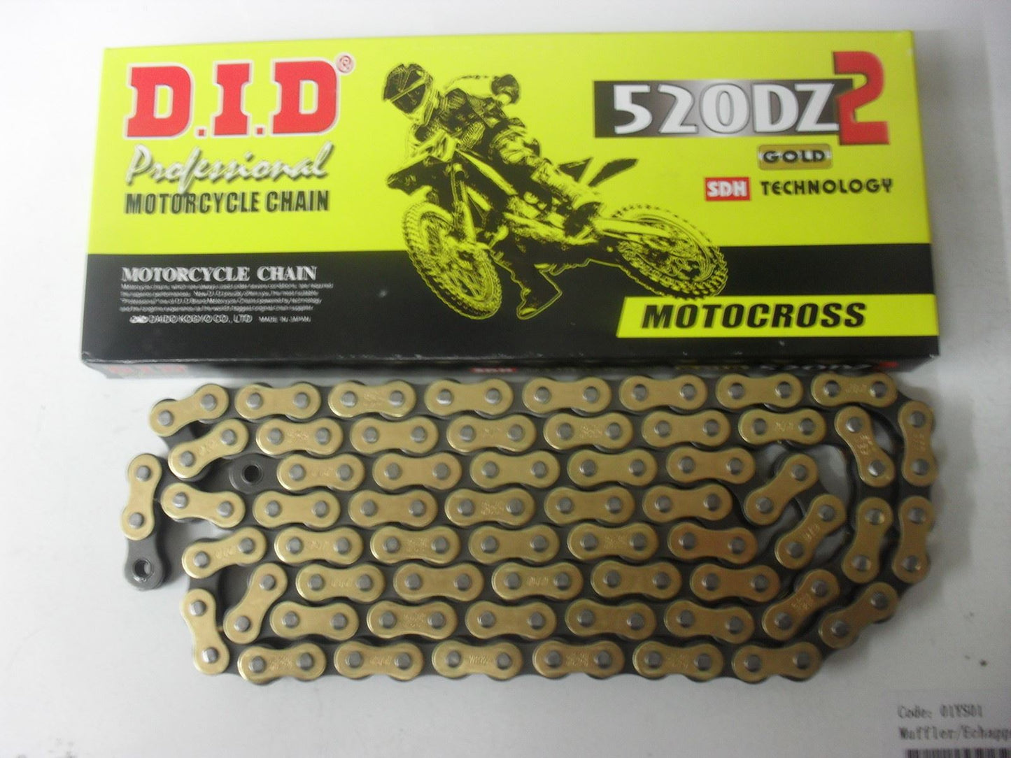 DID 520 DZ 2 GOLD MOTOCROSS MOTORCYCLE CHAIN 120 LINKS