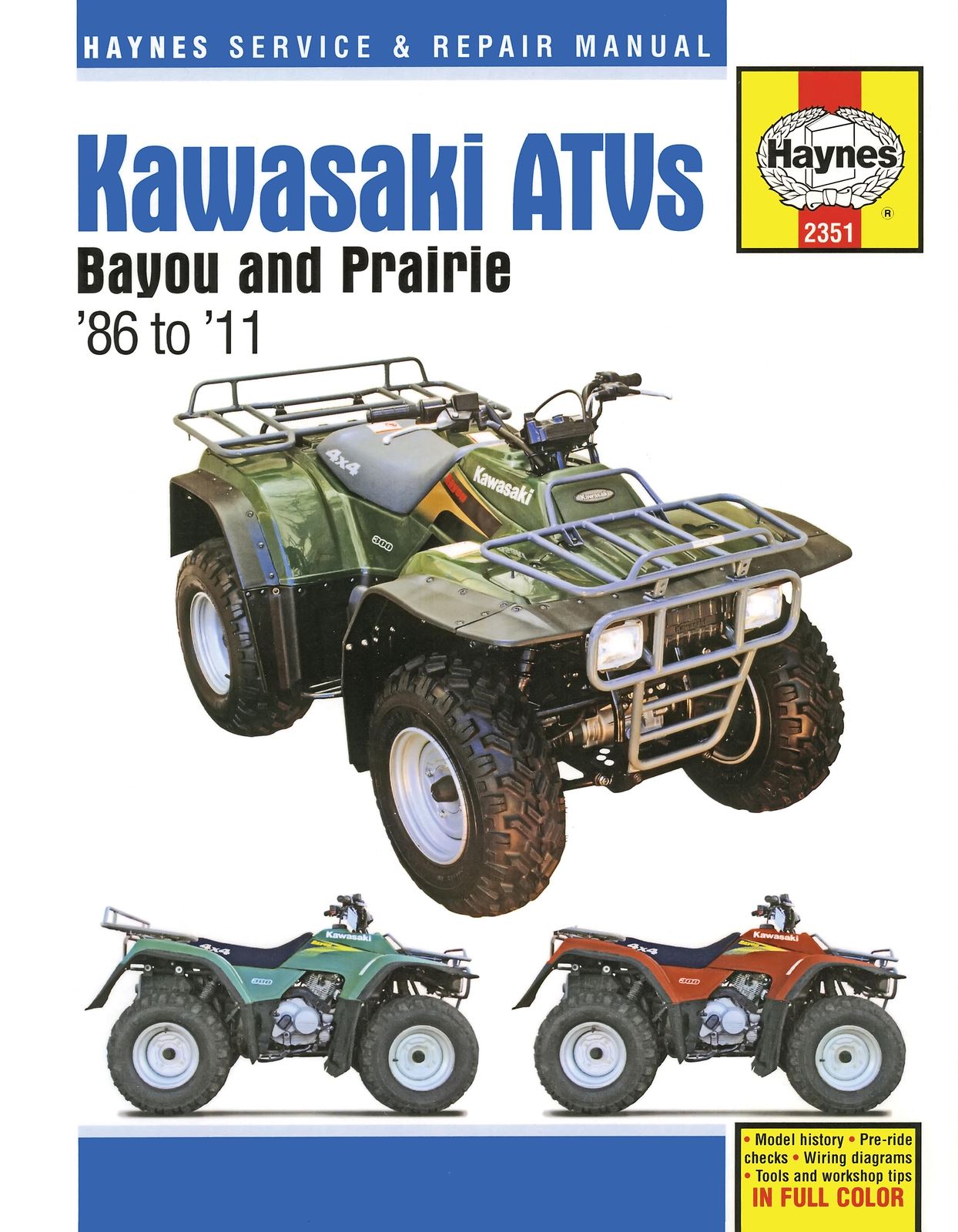 Haynes Manual Kawasaki KLF220, 300 Bayou 86-02, KLF300 Prairie 99-03