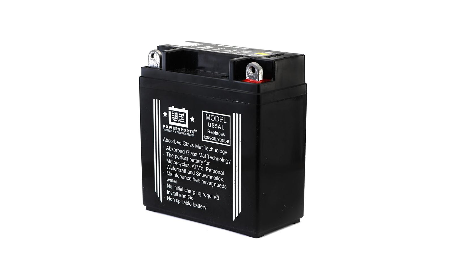 MTX Power/ US Powersports Battery XB5L-B/ US5AL Sealed 12v 5.0AH CCA:75A L:120mm H:130mm W:60mm CB5L-B,12N5-3B