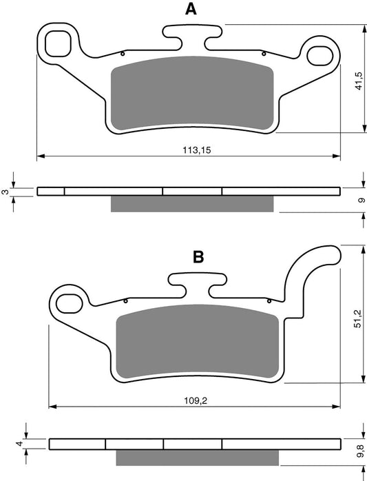 Goldfren Brake Pads AD330,FA492 as fitted to YV125(BWs 125)10-13