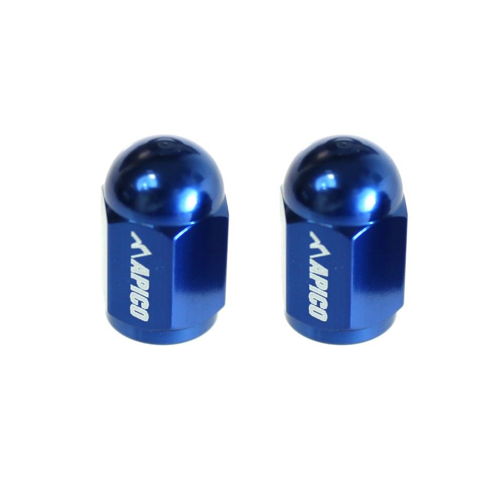 CNC aluminium valve caps blue