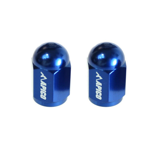 CNC aluminium valve caps blue